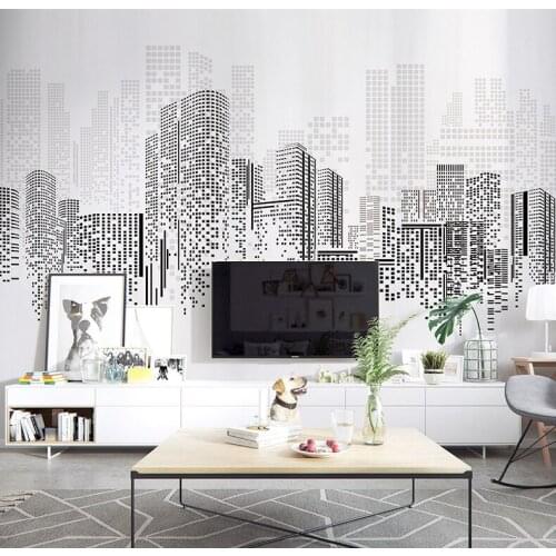 Bacaz 3D Wall Mural Wallpaper Modern Home Decor Wall Stickers building Photo wallpapers for living room 8d wallpaper for walls