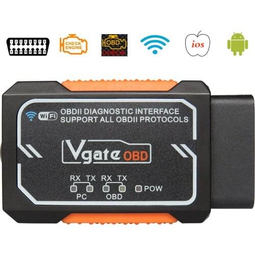 Vgate Elm327 WIFI Wireless OBD2 Auto Scanner with chip PIC18F2480 Adapter diagnostic Scan Tool OBDII For ios android