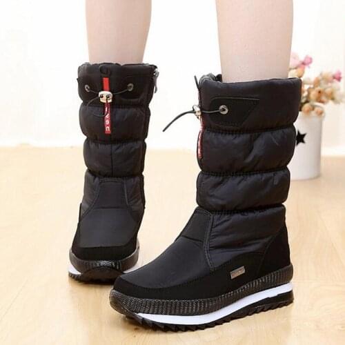 New 2021 womens boots platform winter shoes thick plush non-slip waterproof snow boots for women botas mujer