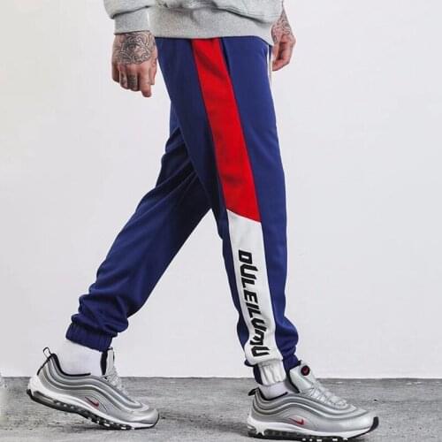 New Running Sports Mens Leg Lace-Up Pants In Outdoor Fitness Training Waist Hip Hop Fashion Splice Clown Small Foot Track Pants