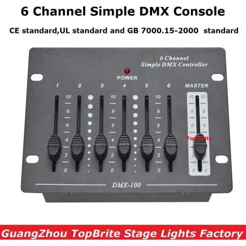 New Arrival 6 Channel Simple DMX Console Stage Lighting Disco Equipments Controller For Led Moving Head Spotlights Dj controller