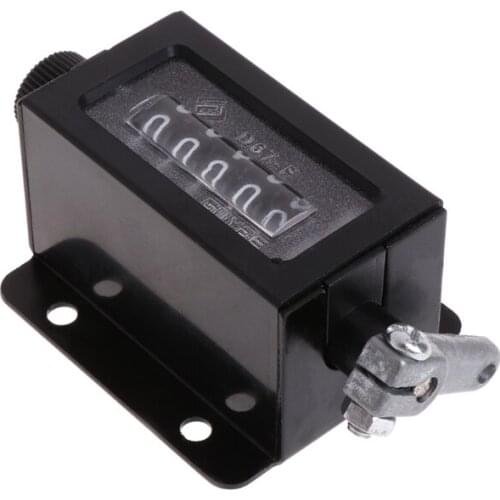 OOTDTY D67-F 5 Digits Mechanical Pull Stroke Counter Black Casing Resettable