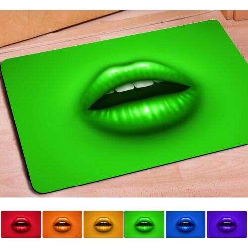 Sexy Red lip 3D printing Bedroom ground Carpet Entrance Mat rugs kitchen water absorbent and antiskid mat bathroom door Carpet