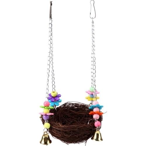 Birds Nest Parrot Chew Toys Bird Swing Cage Accessories Pet Supplies Parrot Supplies Straw Parrot Nest