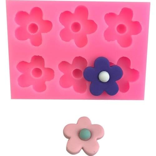 Six floret molding silicone mold chocolate sugar baking cake mold plaster soap decoration