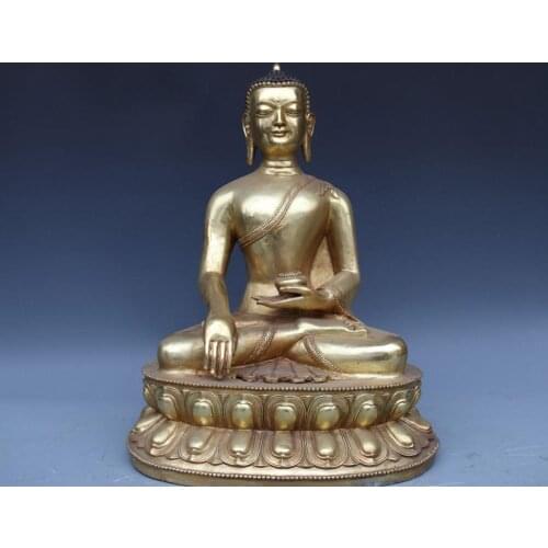 Tibet Buddhism Bronze Copper Gild Sakyamuni Tathagata Amitabha Buddha Statue