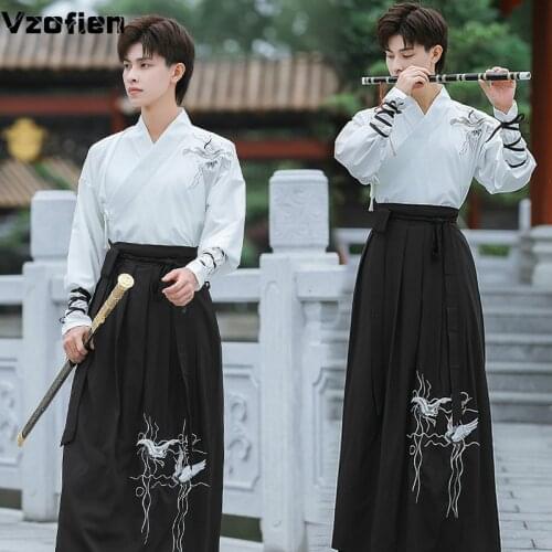 Traditional Ancient Hanfu Men Classical Black Hanfu Dance Costume Festival Outfit Folk Swordsman Fancy Dress Halloween Cosplay