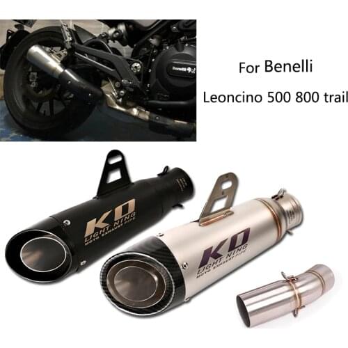 For Benelli Leoncino 500 800 Trail Exhaust Pipe Motorcycle Mid Link Pipe Slip On 51mm Escape No Db Killer Reserve Catalyst 310mm