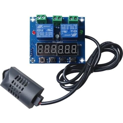 XH-M452 High Precision DC 12V 10A Digital LED Dual Output Temperature and Humidity Controller Module with SHT20 Sensor