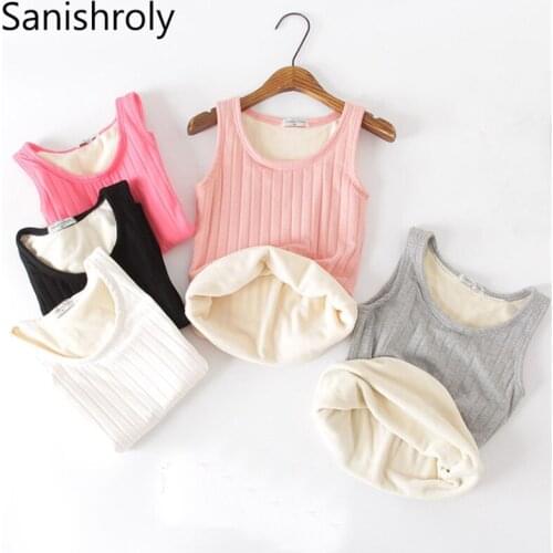 Sanishroly 2018 New Women Bottoming Tank Autumn Winter Warm Thick Velvet Tank Camis Ladies Solid Camis Sleeveless Vest Tops A226