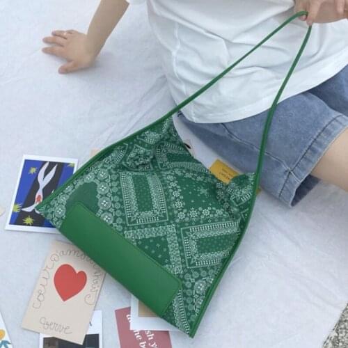 Retro Design Women Tote Shoulder Bags Thin Cotton Cloth Ladies Foldable Shopping Bag Female Messenger Bag Daily Purse Handbags