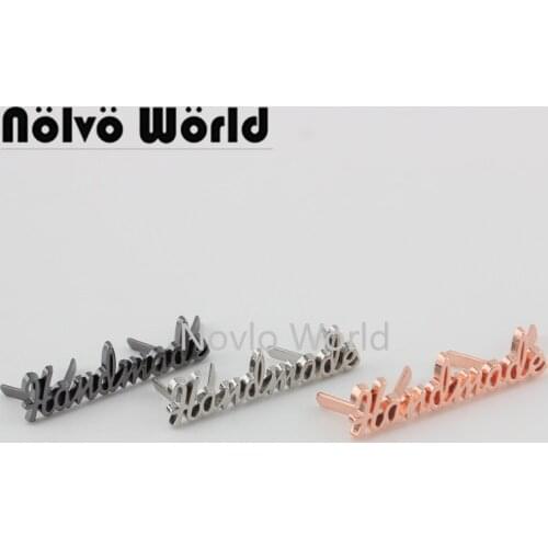 10-50 pieces,4 colors rose gold handmade label,customize handmade letters metal label logo for DIY purse bags