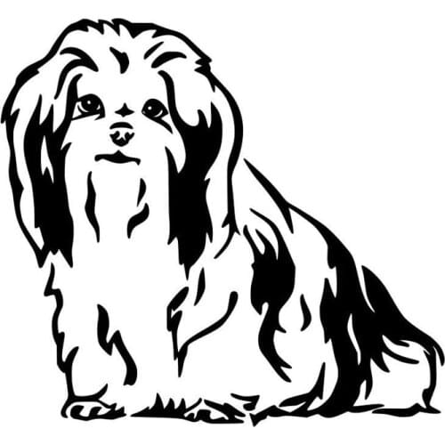 15.8*14.5CM Shih Tzu Dog Lovely Pet Car Body Decoration Decal Car Styling Personality Animal Stickers C6-1758