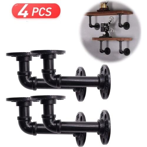 2/4pcs 15X8cm Pipe Shelf Bracket Iron Industrial Pipe Shelf Bracket Mounting Bracket Holder Storage Holders Racks Home