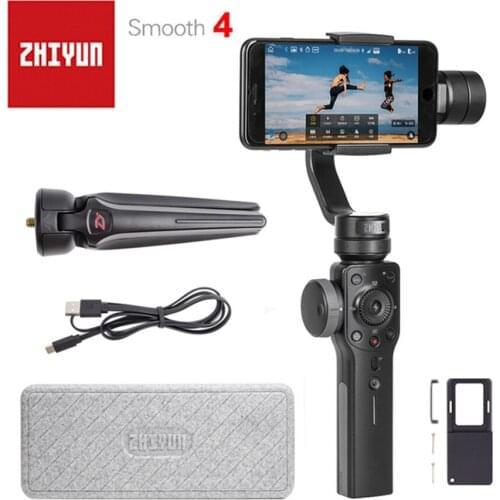 Zhiyun Smooth 4 3-Axis Handheld Smartphone Gimbal Stabilizer for iPhone X 8 7Plus 7 6S xiaomi Samsung S9 S8 7 with Gopro adapter