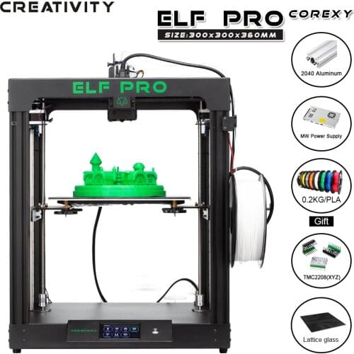 Creativity 3D Printer Corexy ELF Pro Newest 2040 Profile All Metal Ultra Stable Frame High Precision Support 3D/BLTOUCH Leveling