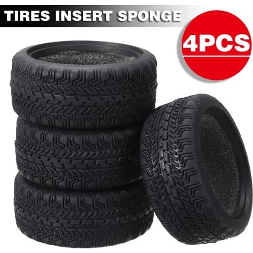 4pcs/set Rubber Wheel Tire Replacement with Insert Sponge Black for HSP 1/10 RC Car Accessories