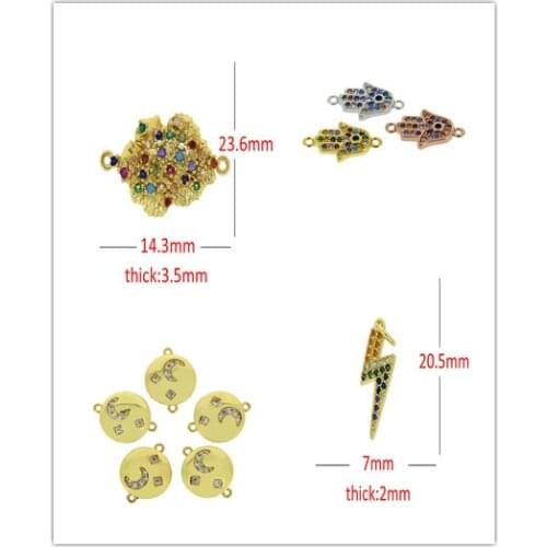 Heart Pendant Charms for Jewelry Making Supplies Gold Diy Earring Bracelet Necklace Jewelry Charms Copper Zircon Accessories