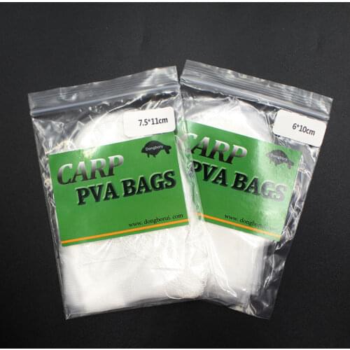 20PCS Carp Fishing Accessories Tackle Cone Shape PVA bag with String line Mesh Dissolving PVA Filament Feeder Fishing