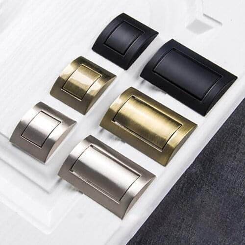 American modern minimalist cabinet door handle Invisible dark handle wardrobe cupboard drawer buckle pulls home furniture knobs