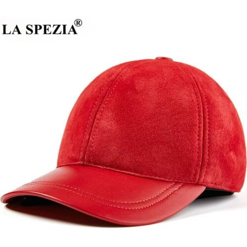 Men Women Baseball Cap Genuine Leather Suede Patchwork Dad Hat Solid Black Red Brown Autumn Winter Male Snapback Cap