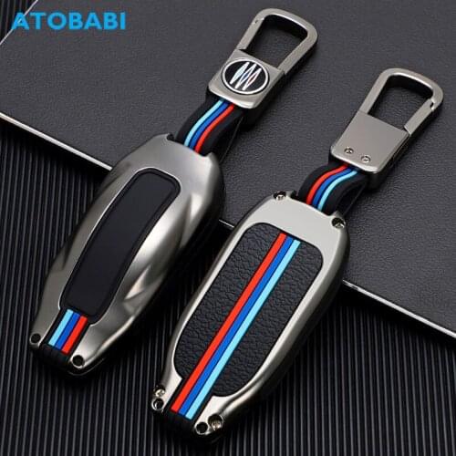 Zinc Alloy Car Key Cases Keychain Holder Smart Keyless Entry Remote Control Fobs Cover For Tesla Model S / Model 3 Accessories