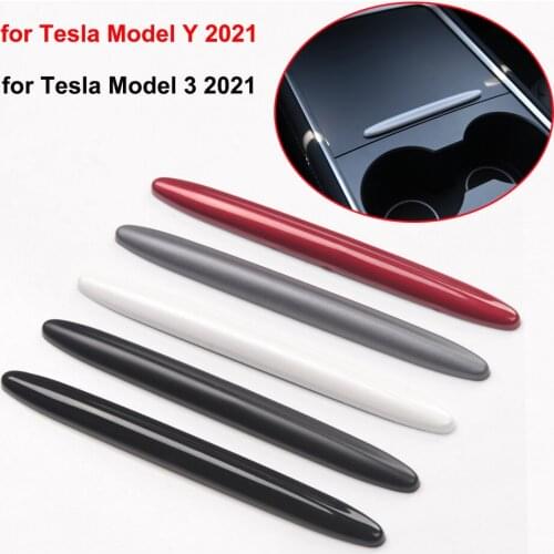 For Tesla Model Y 3 2021 Central Console Slide Cover Center 3D Sticker Button Protective Car Interior Modification Accessories