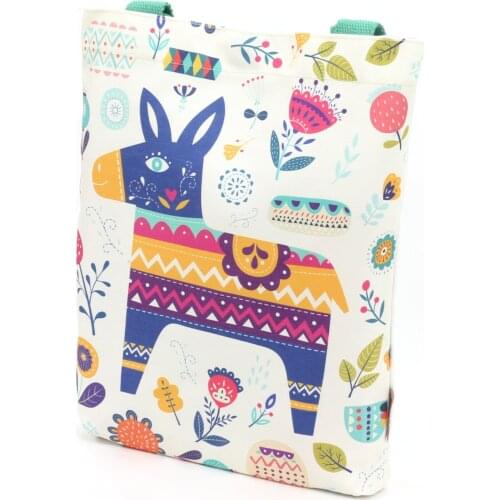 Economical Cotton Canvas Tote Bag, Lightweight Fashionable Reusable Grocery Shopping Cloth Bags