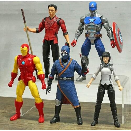 16CM Marvel Shang Chi and the Legend of the Ten Rings Death Dealer Xialing Iron Man Captain America Action Figures Toys 5pcs/set