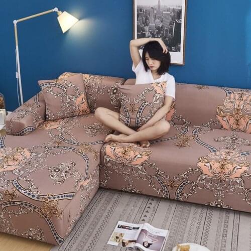 Modern Style Couch Cover Elastic Sofa Cover for Living Room L Shape Sofa Cover Chaise Longue Sofa Slipcover All-inclusive F8535