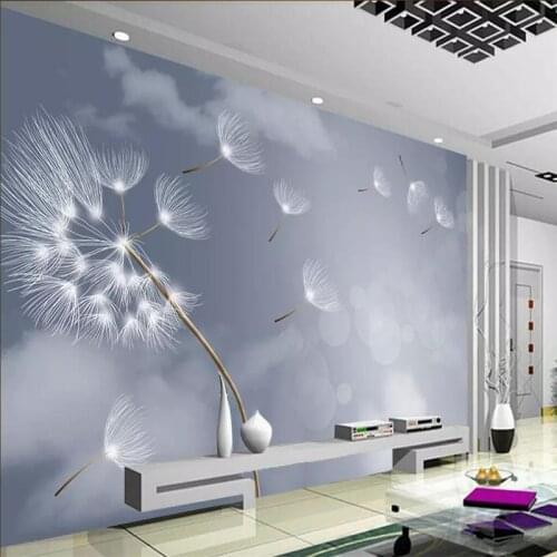 Elegant fashion abstract dandelion TV background wall professional production mural wholesale wallpaper custom poster photo wall
