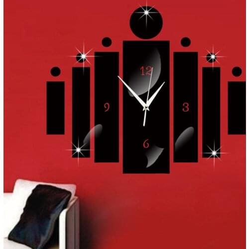 Hot Bar Digital Wall Clock Stickers 3D DIY Clock Acrylic Mirror Reloj Pared Living Room Wall Watch Duvar Saati Wall Sticker Z050
