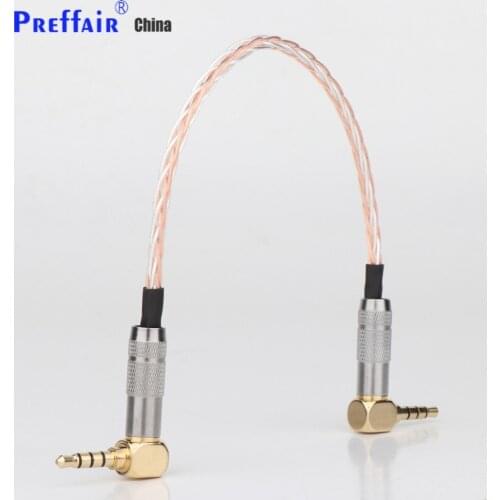 Preffair HIFI AUX Cable 8Cores OCC 3.5mm Male to Male Stereo AUX Cable 3.5 Right Angled for Headphone amplifier audio cable