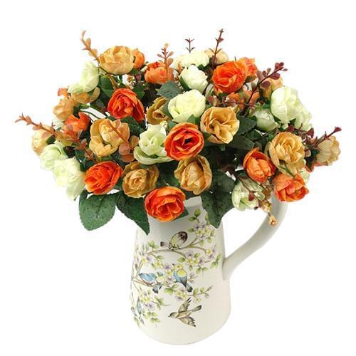 Wedding decoratio high quality artificial Rose flowers 1 Bouquet 21 Head Artificial Flower Leaf Home Party Wedding Decor
