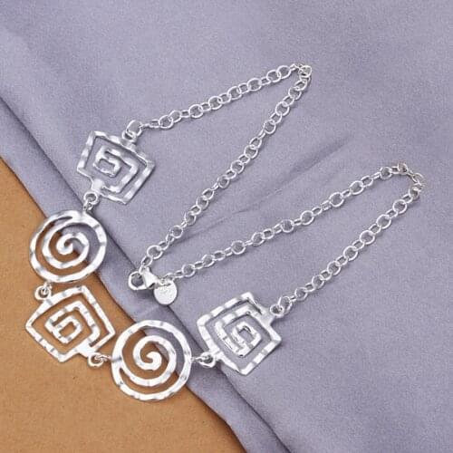 Silver color exquisite gorgeous charm fashion women lady cute charming threaded necklace noble luxury Silver jewelry N350
