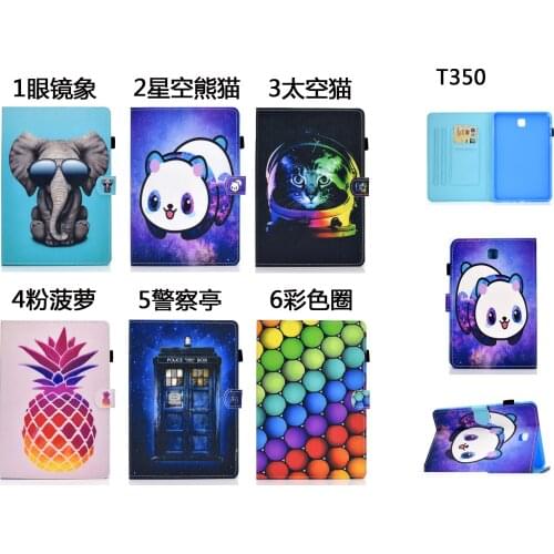 Print Flip Stand Leather Shell Funda Capa Case Cover For Samsung Galaxy Tab A 8.0" T350 T351 T355 P350 P355 T355C Tablet Coque