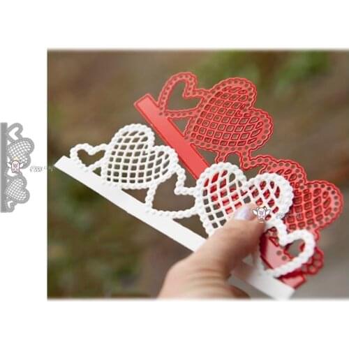 Mmao Crafts Metal Steel Cutting Dies New Grid heart frame edge Stencil For DIY Scrapbooking Paper/photo Cards Embossing Dies