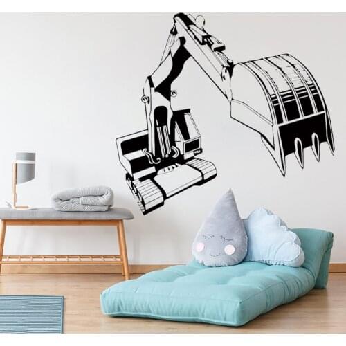 Excavator Pattern Wall Sticker Wall Decal for Boys Room Living Room decoration Accessories Waterproof Vinyl Stickers HY1634