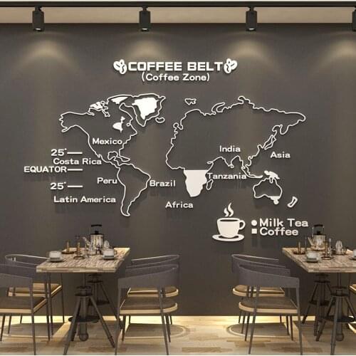 Nordic Creativity Office background wall decoration sticker DIY Puzzle world map wall sticker Acrylic self-adhesive sticker