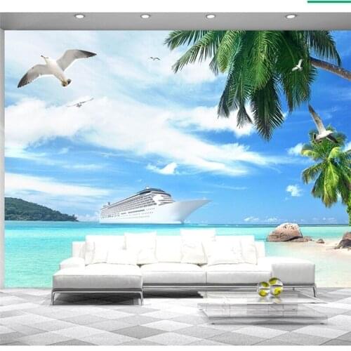 Wellyu wallpaper for walls 3 d Custom wallpaper Fresh and beautiful sea view TV sofa background wall photo wallpaper behang