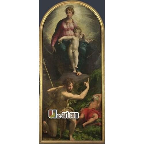 Canvas Prints ( Parmigianino Vision of st Jerome) canvas printed decoration oil painting reproduction Religion-155 (16*36 inch)