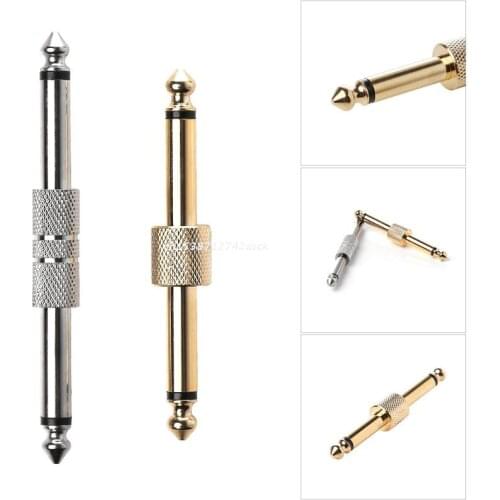 1/4" 6.35mm MONO Jack Male To Male Coupler Plug Adapter For Guitar Effects Pedal Dropship