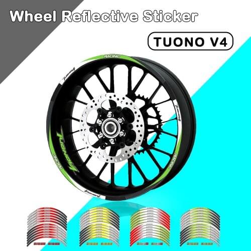 Strips Motorcycle Wheel Tire Stickers Car Reflective Rim Tape Motorbike Bicycle Auto Decals FOR Aprilia TUONOV4 V4 1000