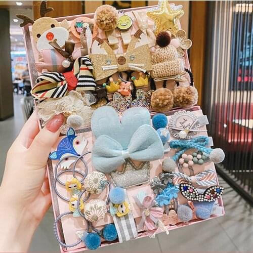 24pcs/Set Baby Hair Clips Cartoon Baby Headband Cute Bow Flower Children Hairpin Barrettes Headwear Baby Hair Accessories NO BOX