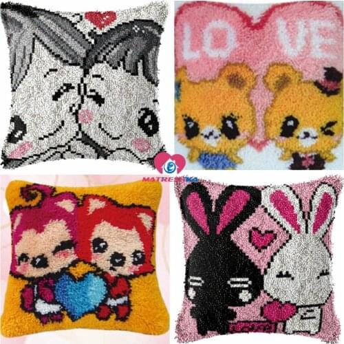 Dropshipping Diy latch hook kits cushion Unfinished Crocheting Printing canvas wedding decor Latch Hook rug Kit diy pillowcase