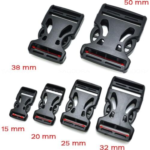 2pcs 15mm 20mm 25mm 32mm 38mm 50mm Webbing Detach Buckle for Students Bags Outdoor bag travel buckle accessories