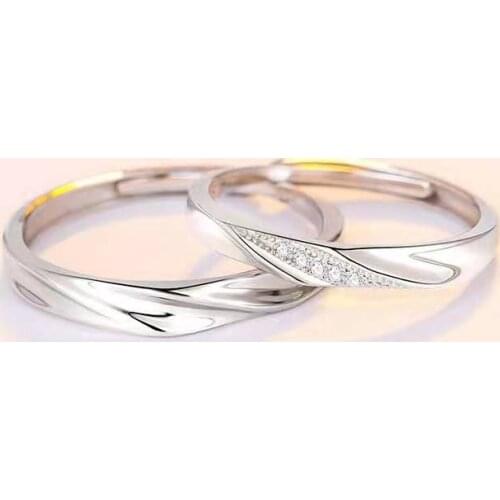 S925 Sterling Silver Love Couple Ring Men And Wmen A Pair Of Japanese And Korean Simple Match Couple Ring Students Engraving