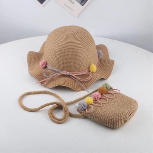 Baby Girl Sun Hat Children Straw Hat Summer Sunscreen Cute Princess Girls Handmade Beach Hats Female Fisherman Cap Kids Beanies