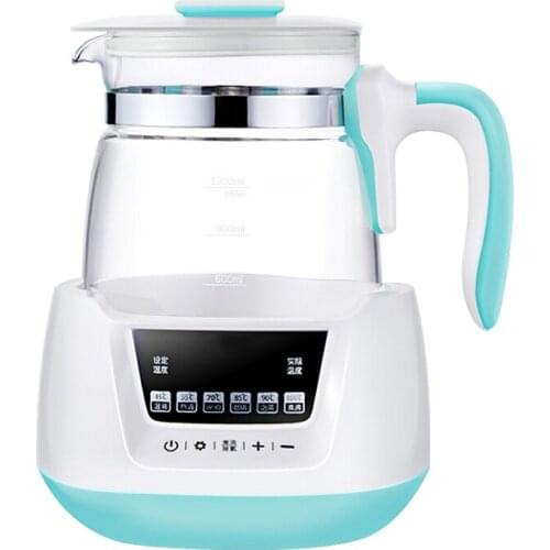 1200ml Thermostatic electric kettle, smart home insulation kettle, automatic power-off glass water heater, integrated kettle