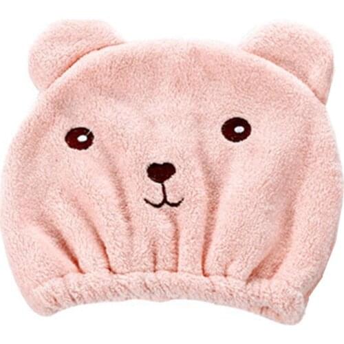 Microfiber Hair Turban Quickly Dry Hair Hat Wrapped Towel Bathing Cap Water Absorption Pink girl women Headgear
